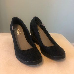 KEDS Black/Grey Wedges Size 6